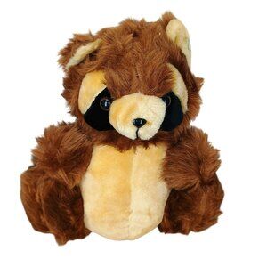 Stuffed Raccoon Plush Toy - 12" Brown &‎ Tan Soft Cuddly Animal Acme Premium 80s